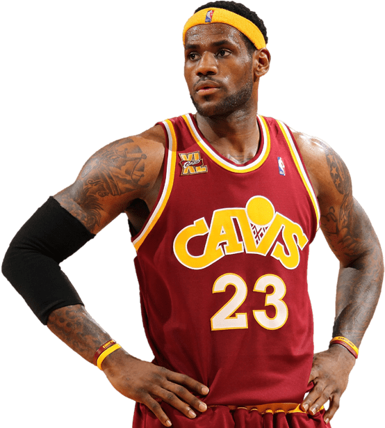 Le Bron Cavaliers23 Jersey Pose PNG Image