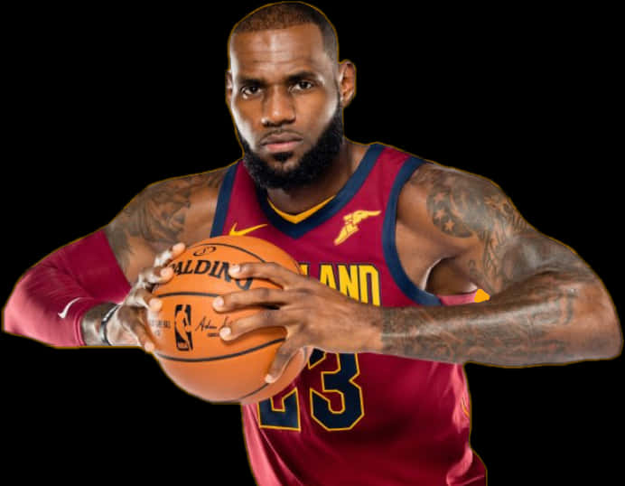 Le Bron James Cleveland Cavaliers Basketball Pose PNG Image