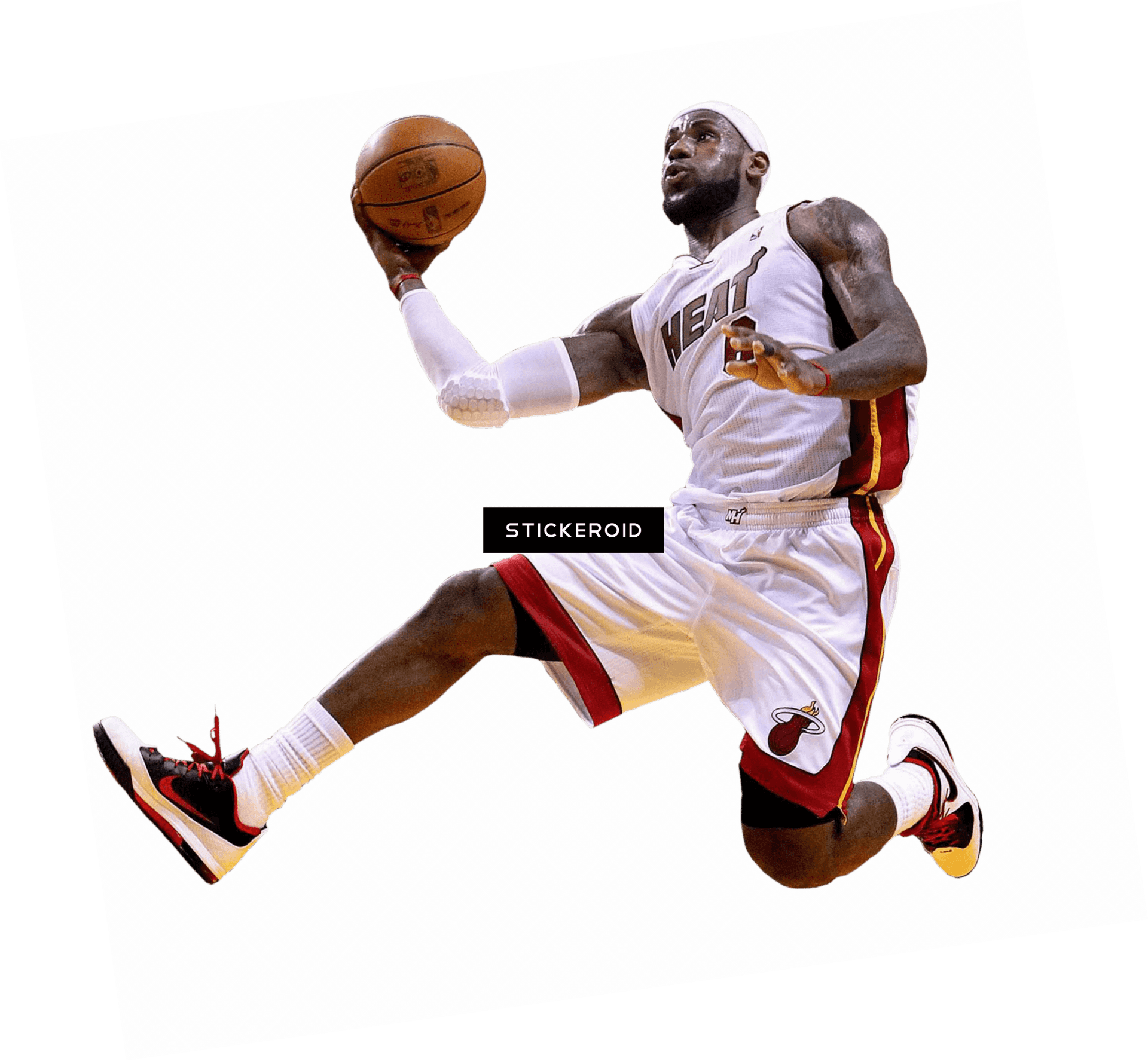 Le Bron James Miami Heat Dunk Action PNG Image