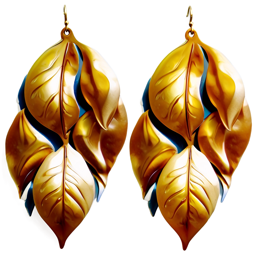 Leaf Design Earring Png Hhn PNG Image