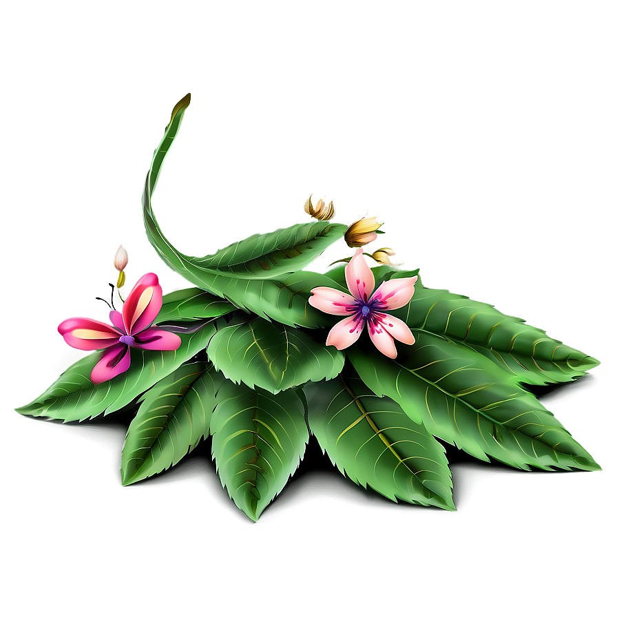 Leaf Pile With Flowers Png Tiu28 PNG Image