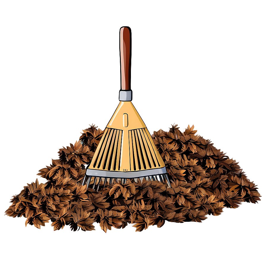 Leaf Pile With Rake Png Qyq PNG Image