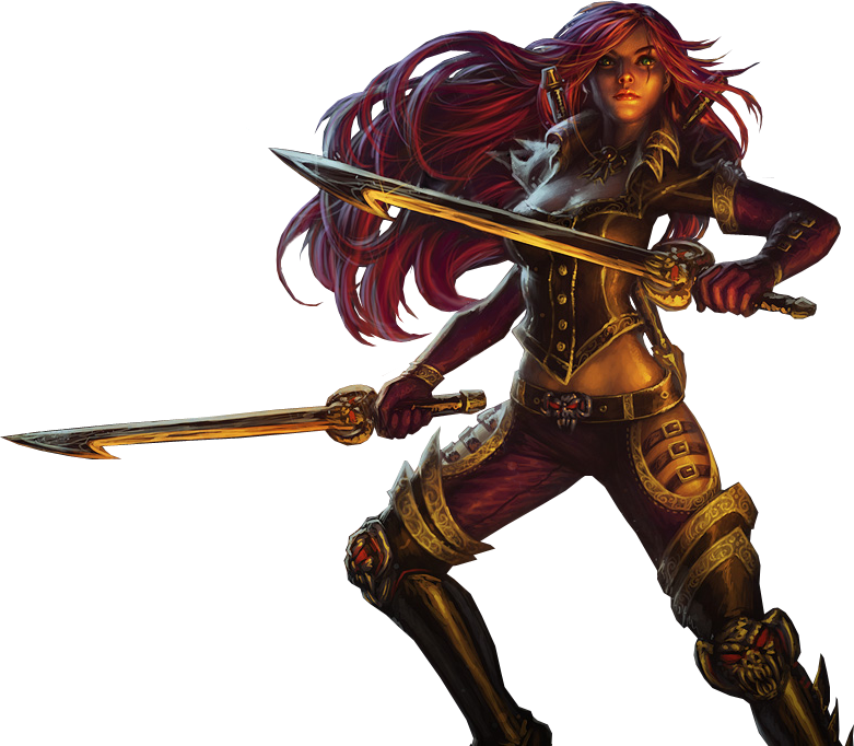 Leagueof Legends Katarina Action Pose PNG Image