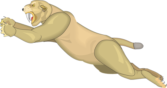 Leaping Lion Illustration PNG Image