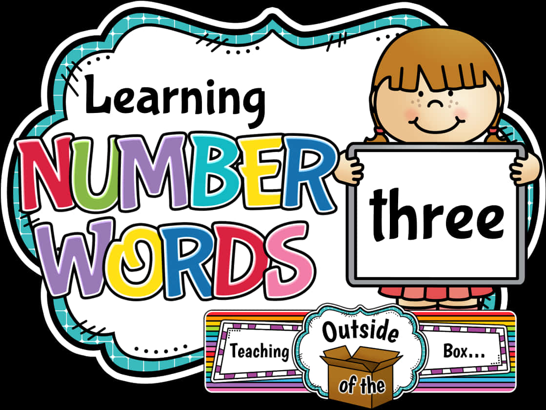 Learning Number Words Three Clipart PNG Image