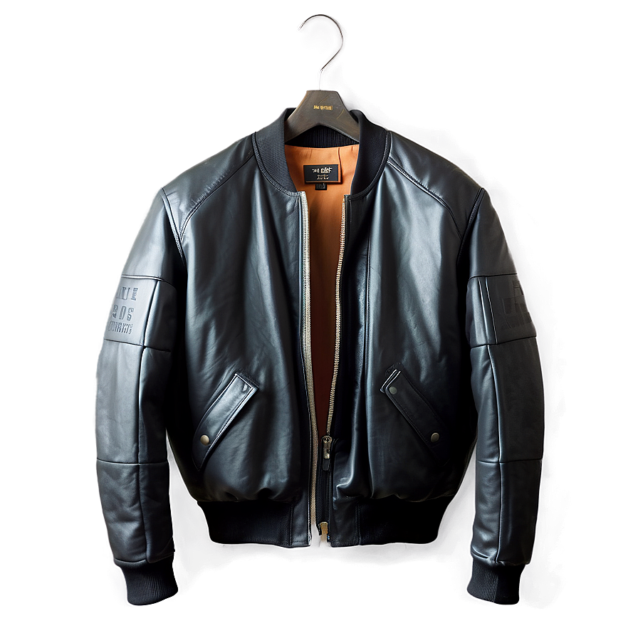 Leather Bomber Jacket Look Png Egj PNG Image