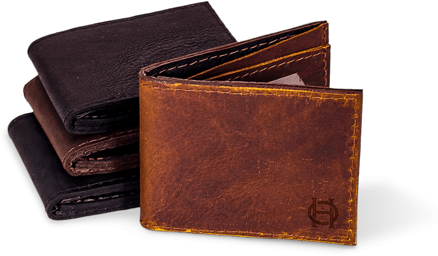 Leather Wallets Stacked PNG Image