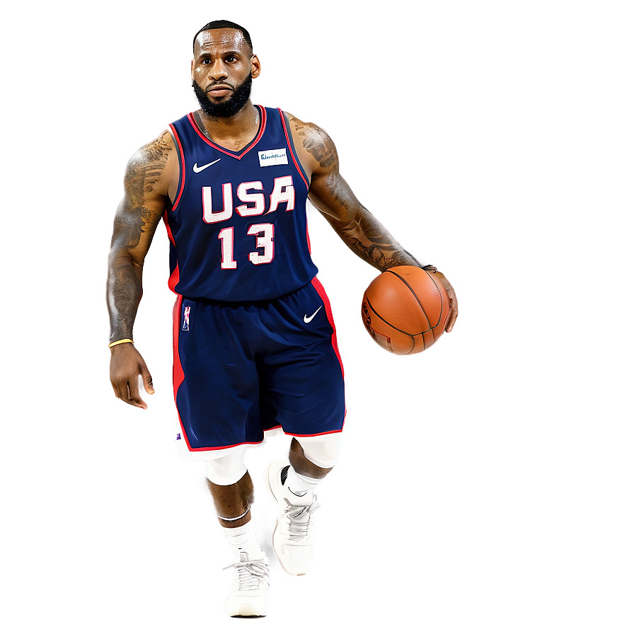 Lebron James And Team Usa Png Qsn PNG Image