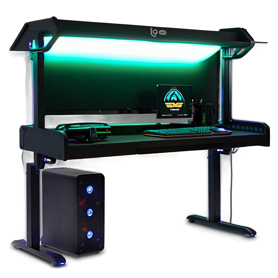 Led Gaming Desk Setup Png 20 PNG Image