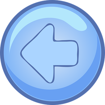 Left Arrow Icon Glossy Blue PNG Image