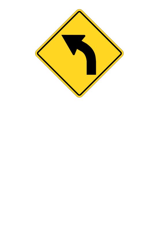 Left Turn Traffic Sign PNG Image