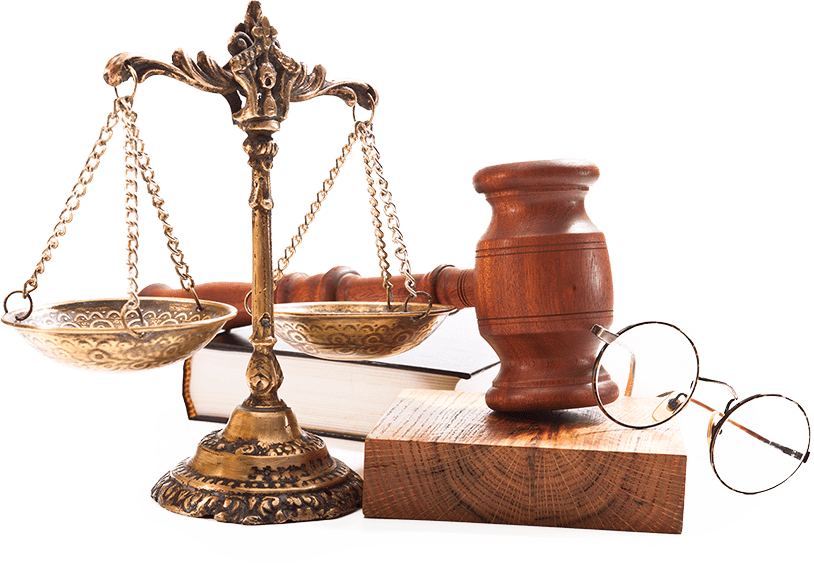 Legal Scale Gavel Books Glasses PNG Image