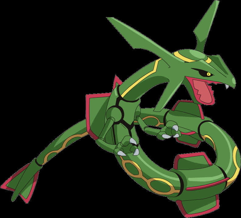 Legendary Pokemon Rayquaza Illustration PNG Image