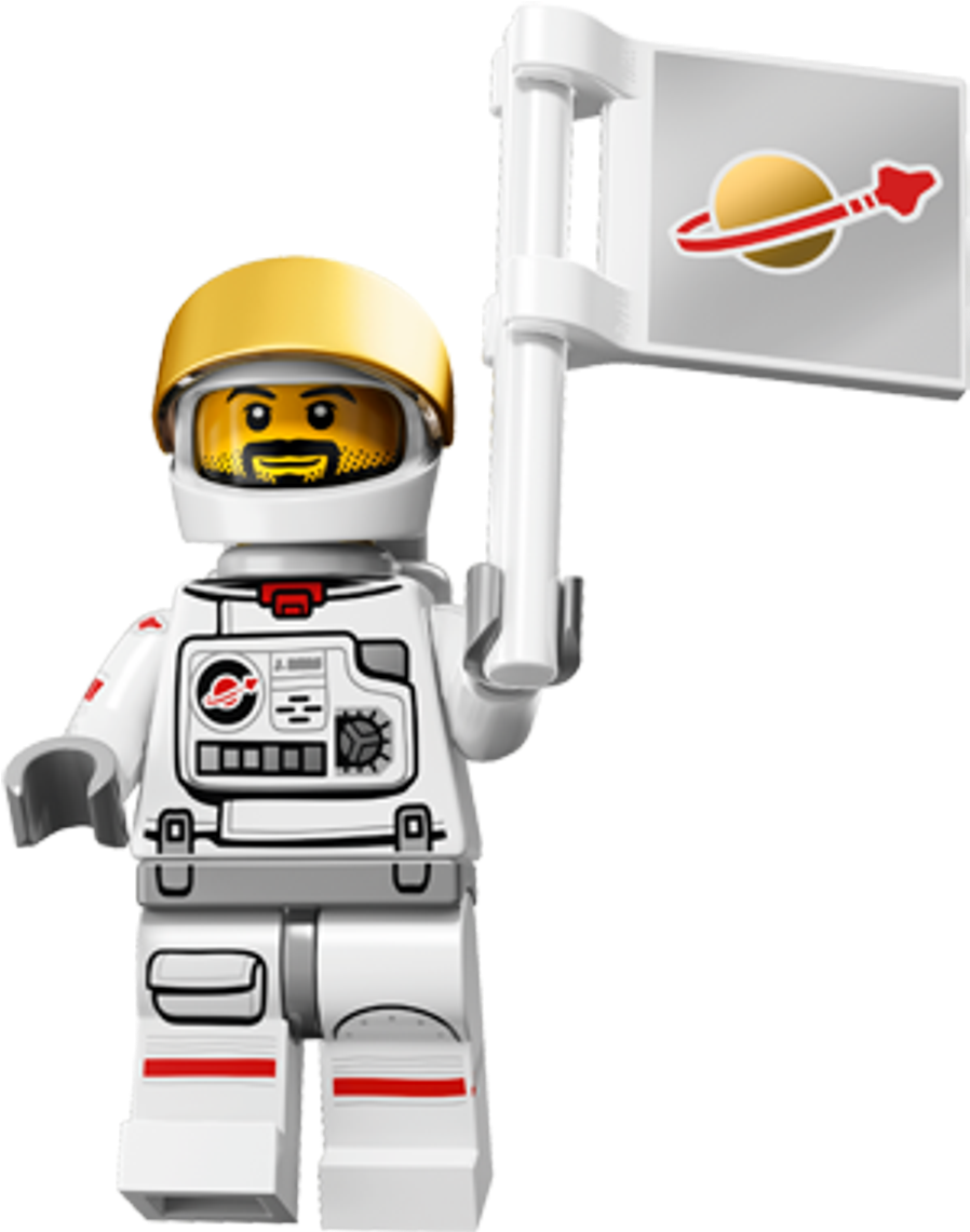 Lego Astronautwith Flag PNG Image