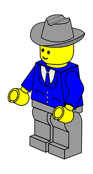 Lego Figurein Blue Suitand Hat PNG Image