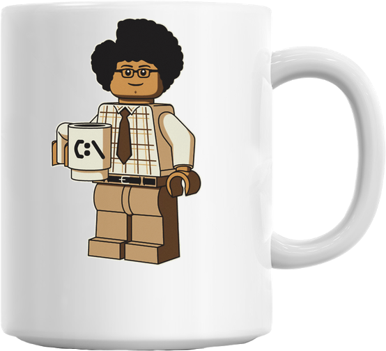 Lego Figurewith Mug Printed Cup PNG Image