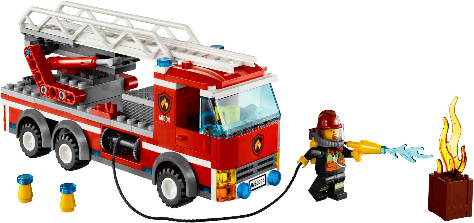 Lego Fire Truck Action Set PNG Image