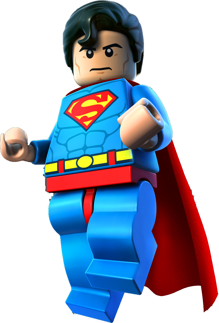 Lego Superman Figure Pose PNG Image