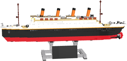 Lego Titanic Model Display PNG Image