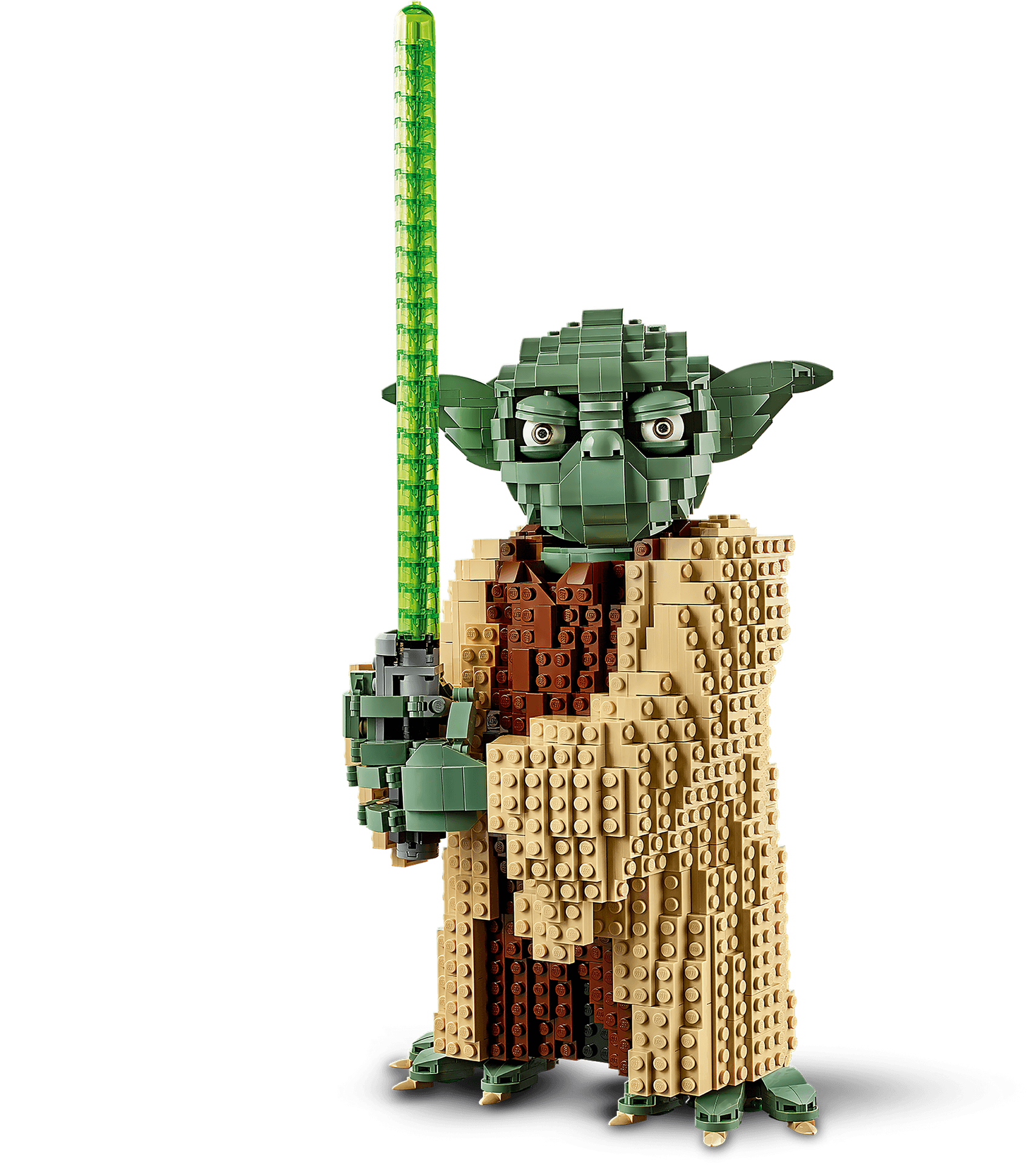 Lego Yoda With Lightsaber PNG Image