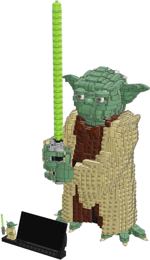 Lego Yoda With Lightsaber PNG Image