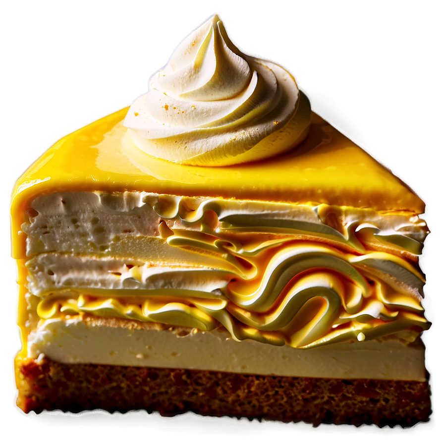 Lemon Meringue Cake Slice Png Jcx PNG Image