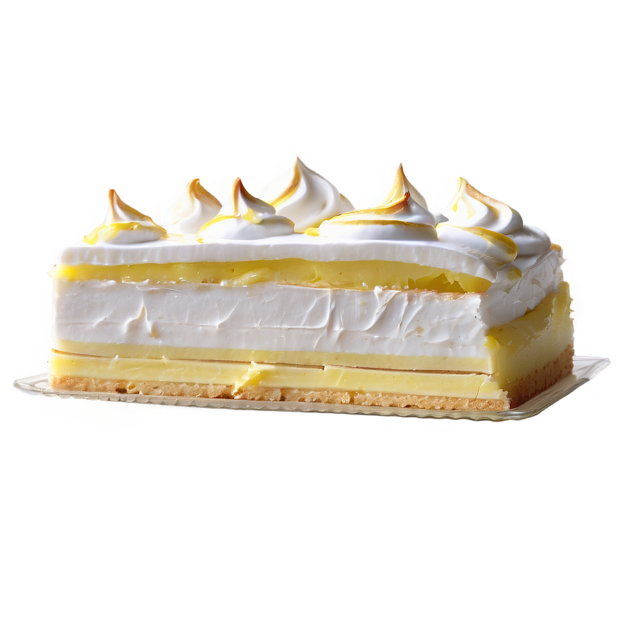 Lemon Meringue Cake Slice Png Rkj PNG Image