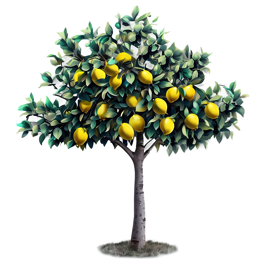 Lemon Orchard Tree Design Png Emq86 PNG Image