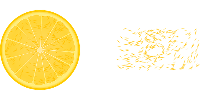 Lemon Sliceand Reflection PNG Image