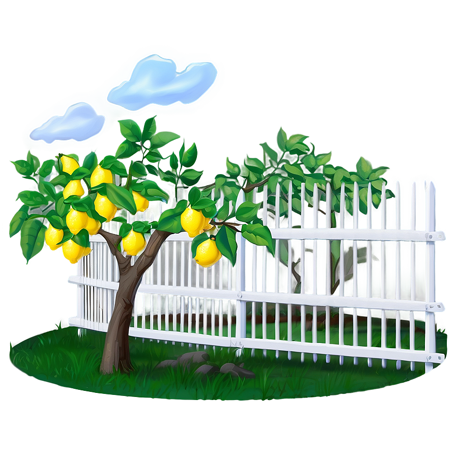 Lemon Tree With Fence Png Bbj82 PNG Image