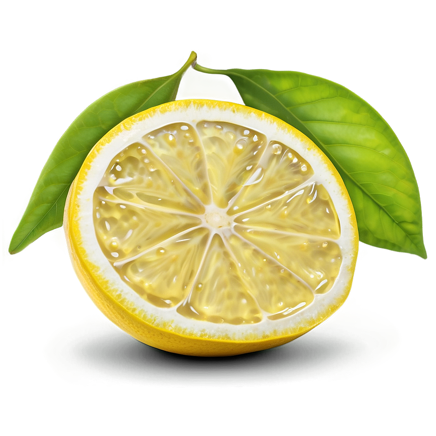 Lemon With Leaf Png Abh13 PNG Image