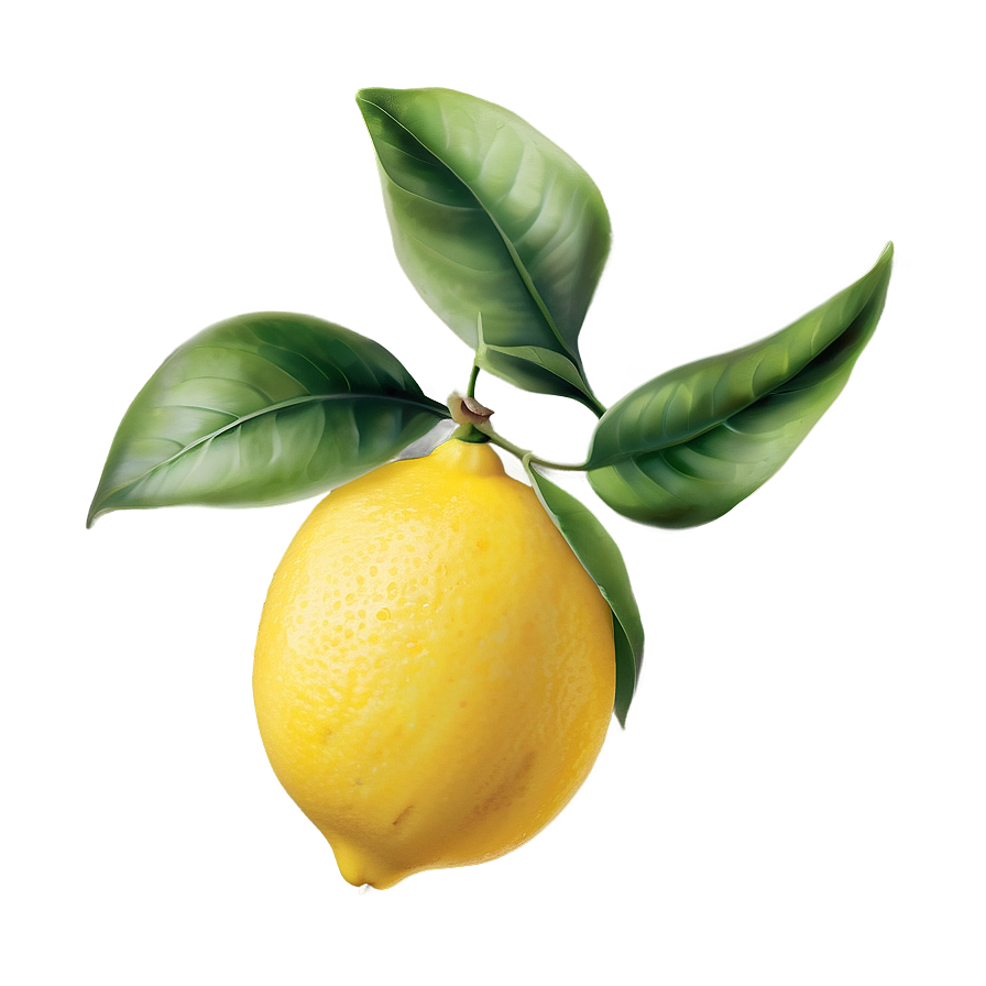 Lemon With Leaf Png Ewu PNG Image