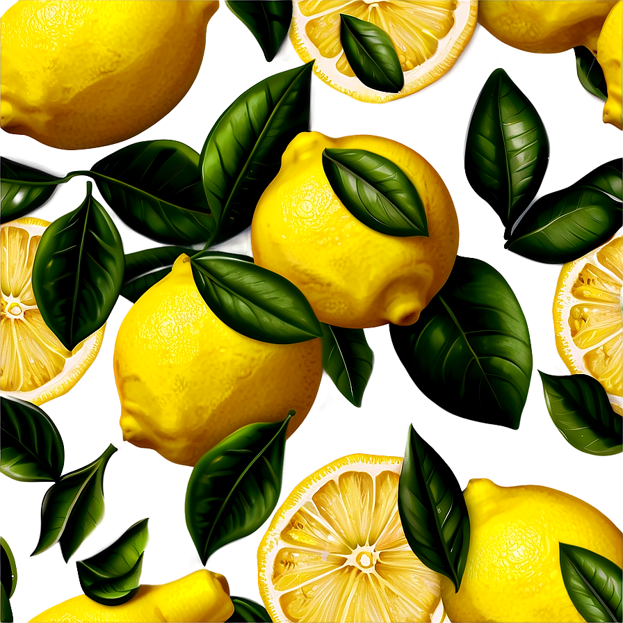 Lemons Print Png Seb PNG Image