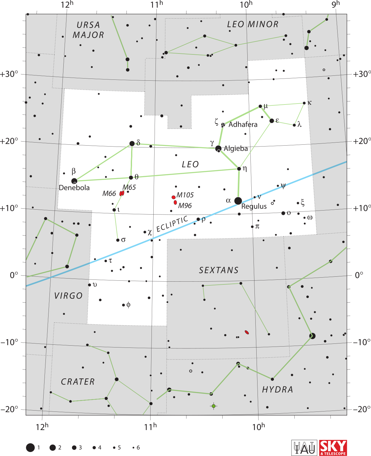 Leo Constellation Map PNG Image