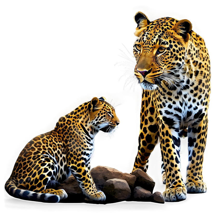 Leopard Family Silhouette Png 06112024 PNG Image