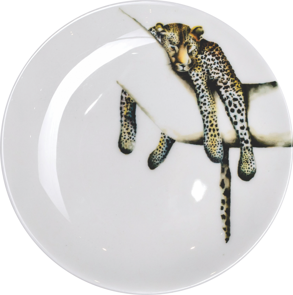 Leopard Print Decorative Plate PNG Image