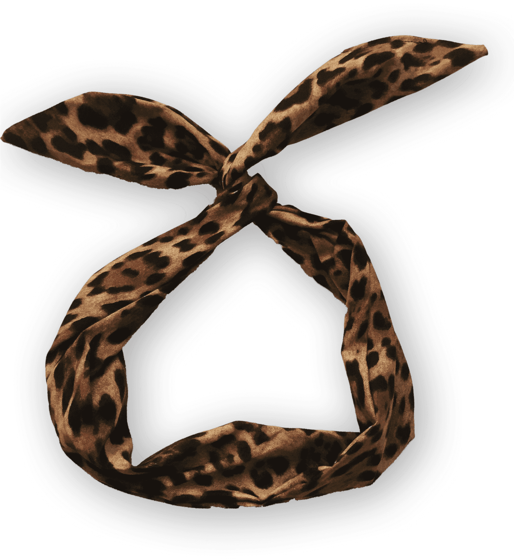 Leopard Print Head Bandana Knotted PNG Image