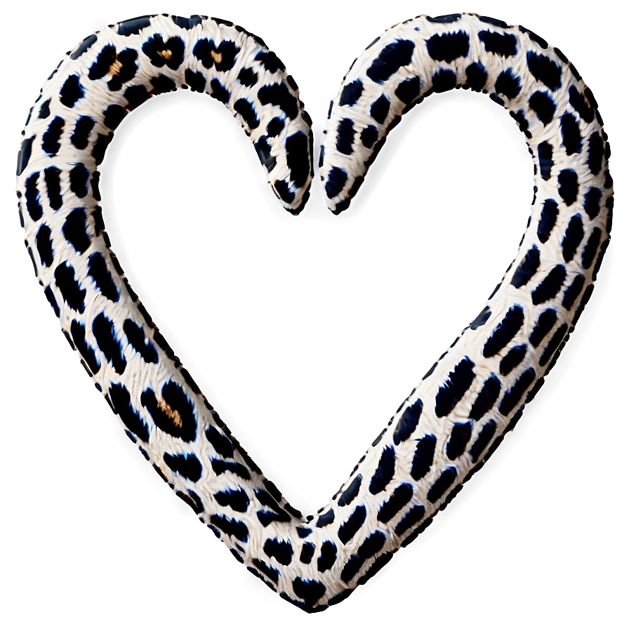 Leopard Print Heart Illustration Png 06282024 PNG Image