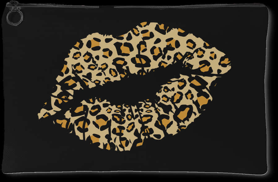 Leopard Print Lips Graphic PNG Image