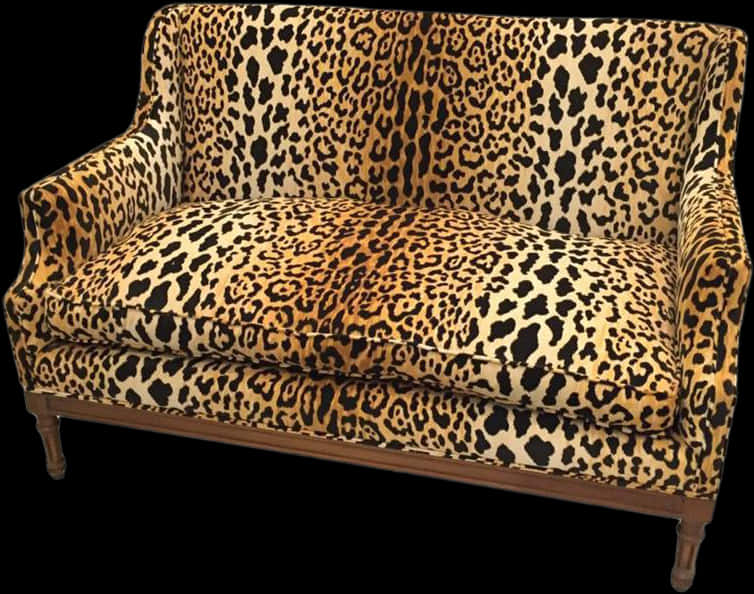 Leopard Print Loveseat Furniture PNG Image