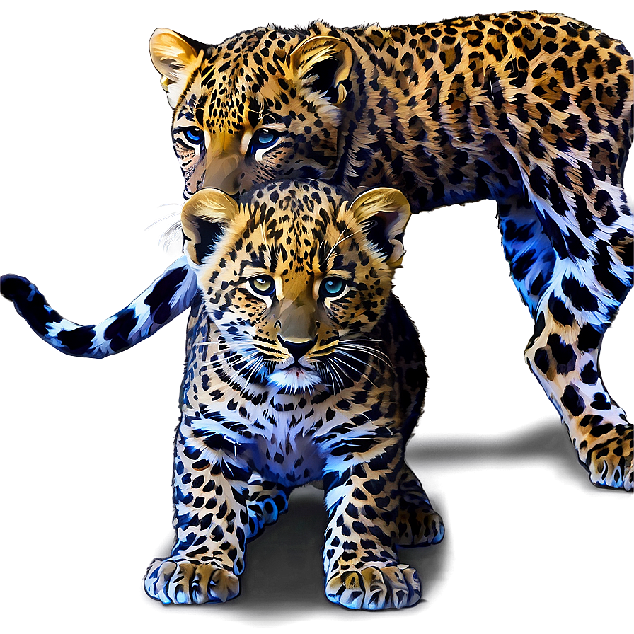 Leopard With Cub Png 06112024 PNG Image