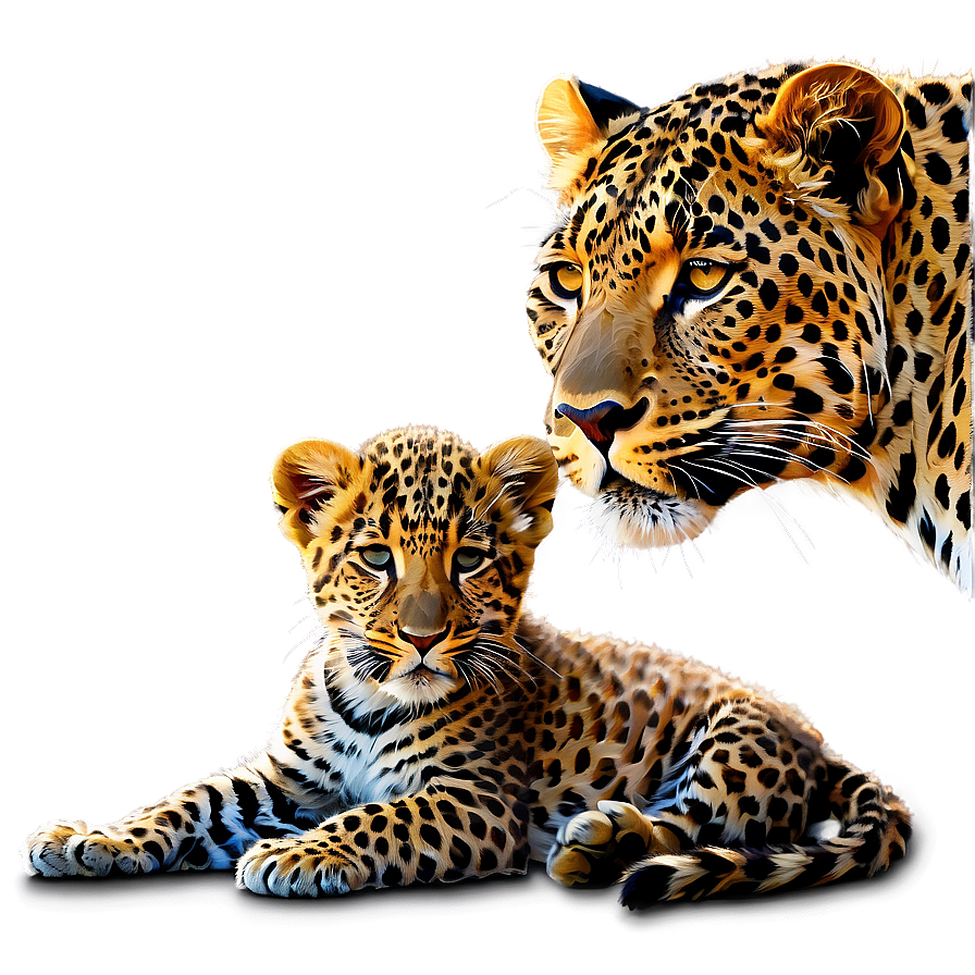 Leopard With Cub Png 77 PNG Image