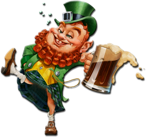 Leprechaun Celebration Beer Spill PNG Image