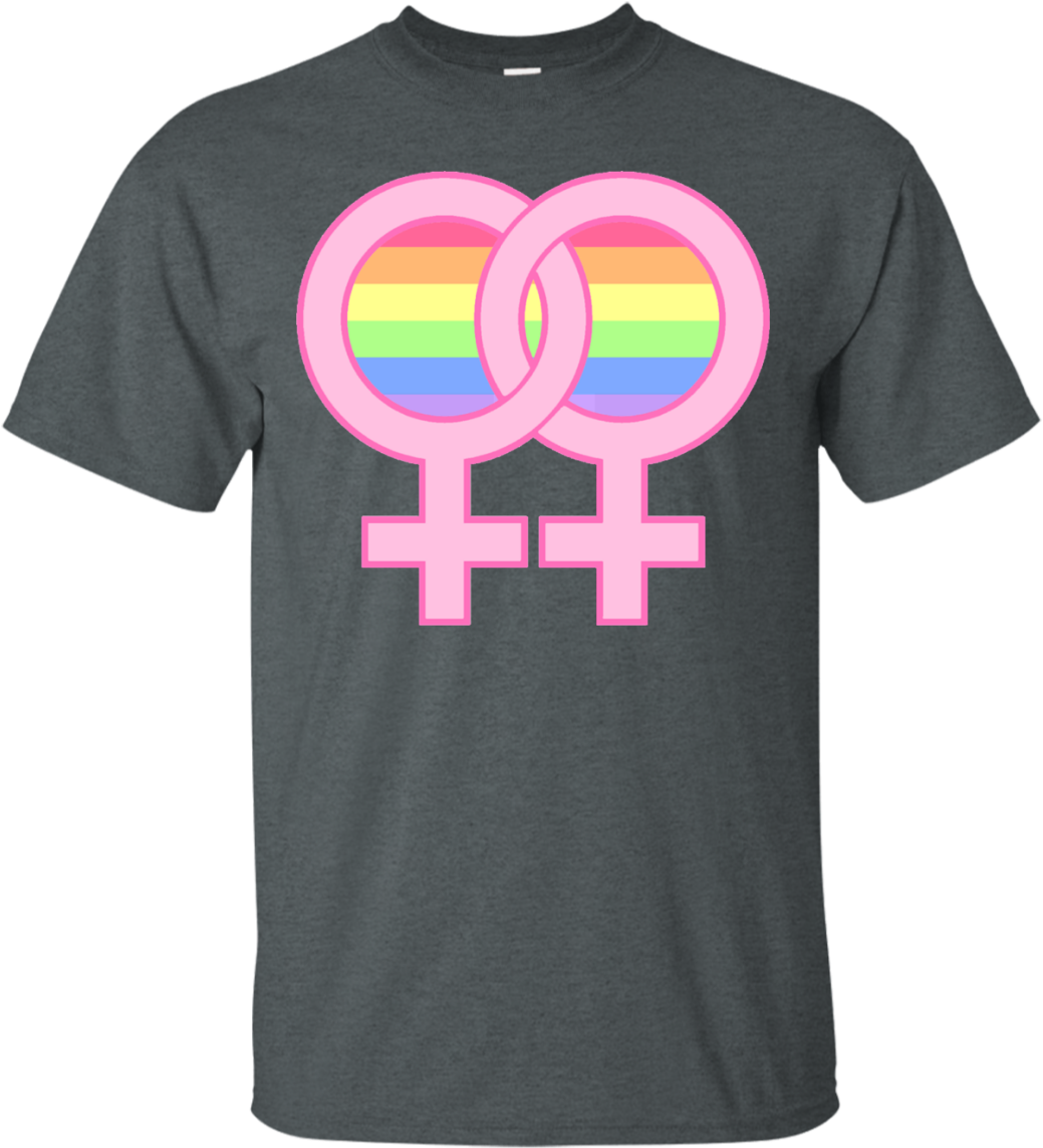 Lesbian Pride Interlocked Symbols Shirt PNG Image