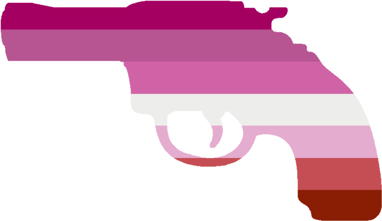 Lesbian Pride Pistol Emoji PNG Image