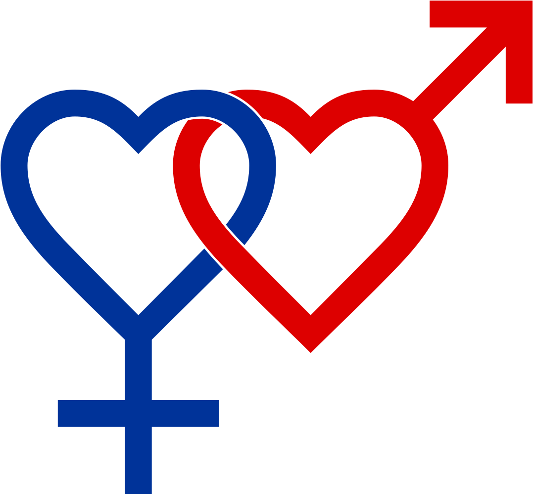 Lesbian Symbol Interlocking Hearts PNG Image