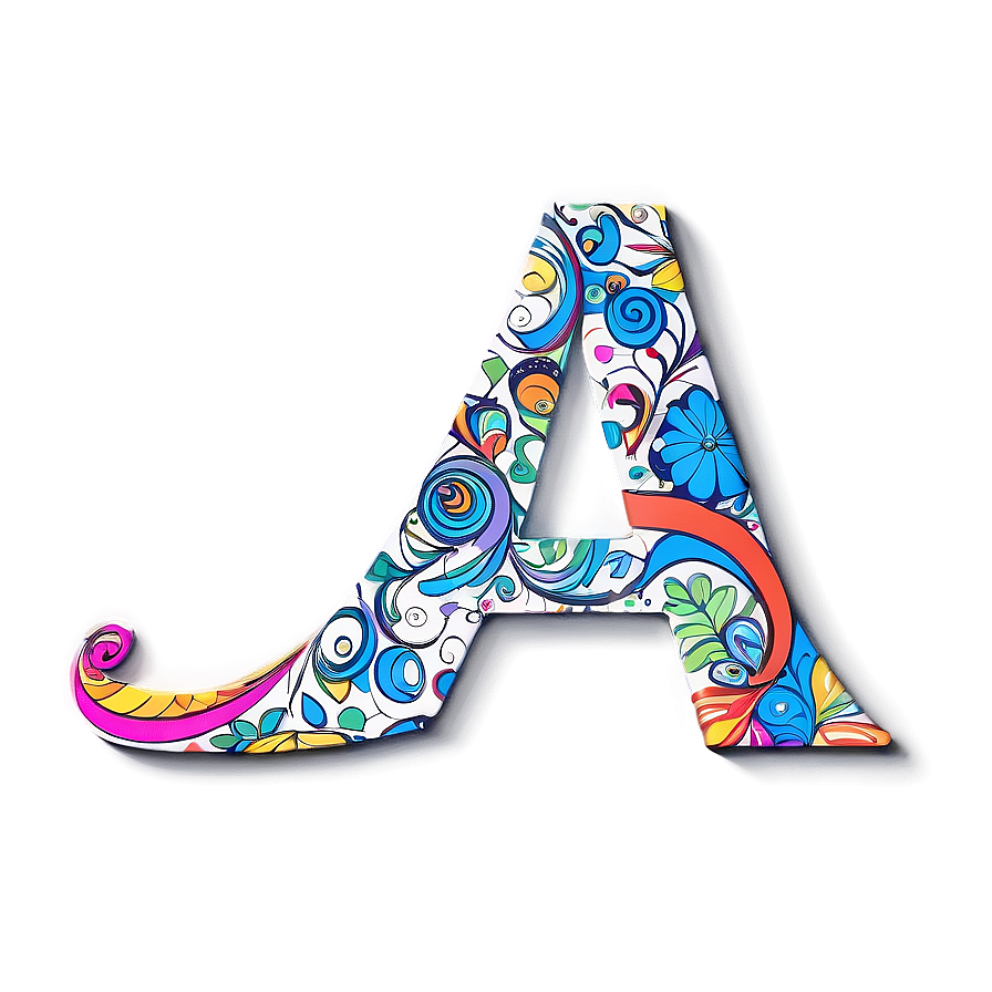 Letter A With Doodle Patterns Png 31 PNG Image