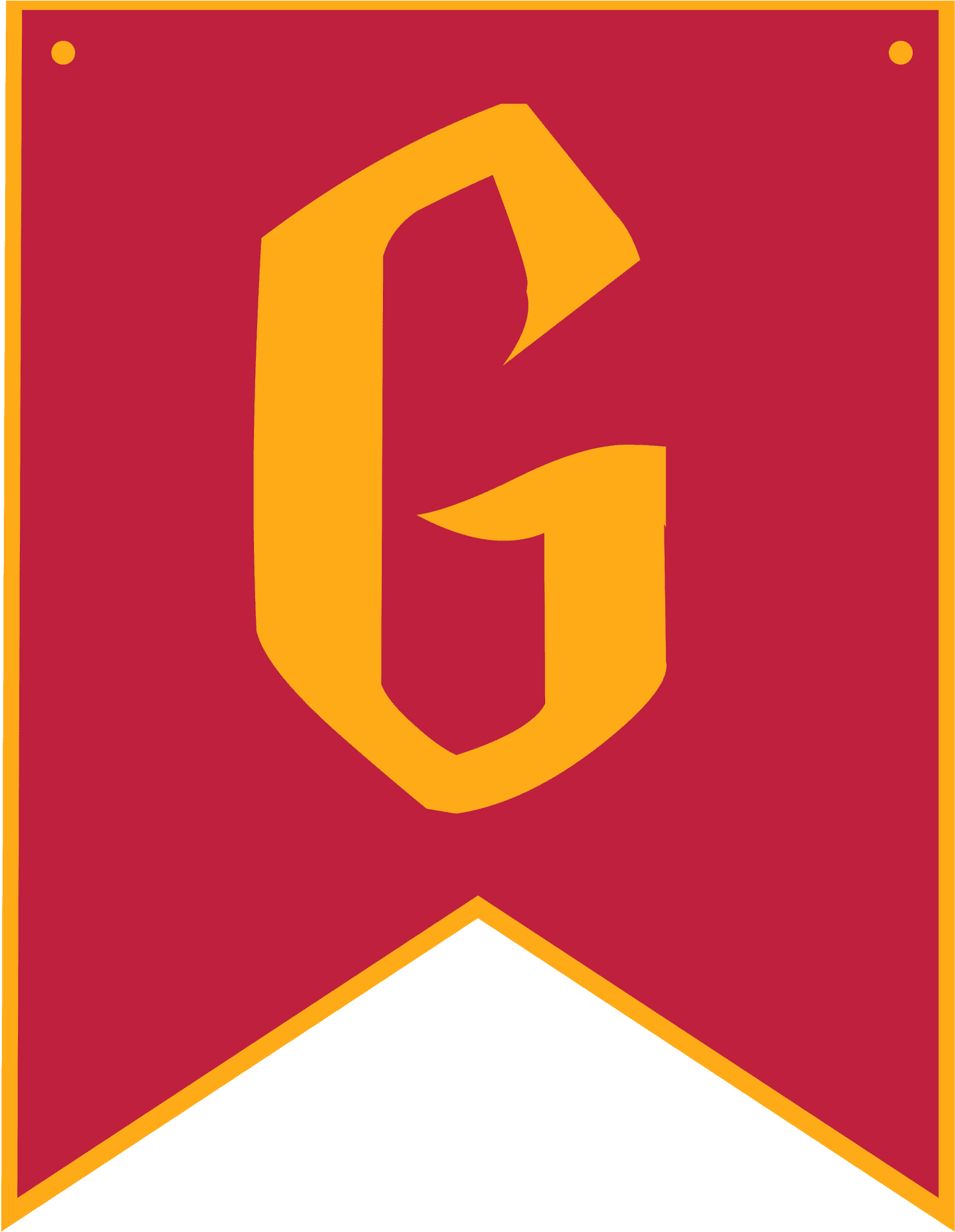 Letter G Pennant Banner PNG Image