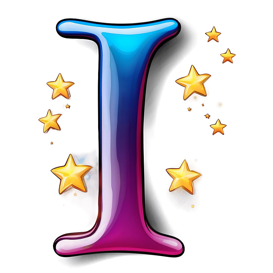 Letter I With Stars Effect Png Bqx67 PNG Image