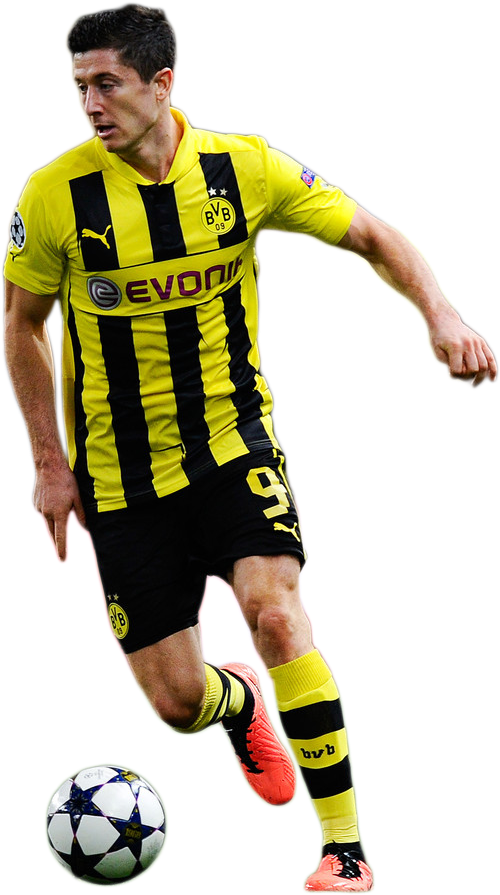 Lewandowskiin Borussia Dortmund Kit PNG Image